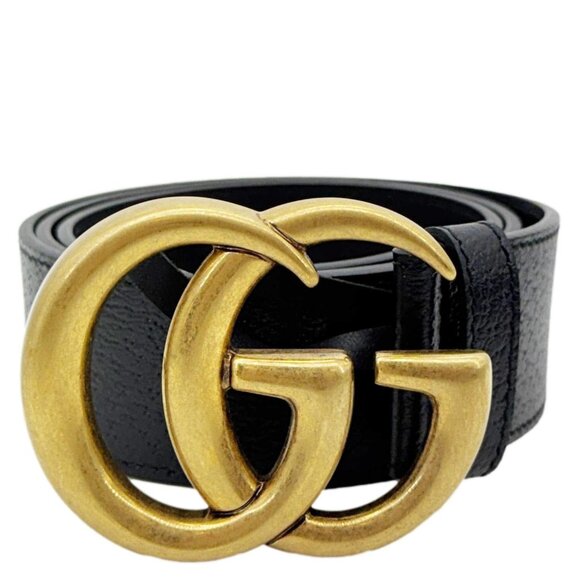 Gucci  Double G buckle Marmont Reversible Leather Belt Black 406831 Size 85.34 - Picture 1 of 10